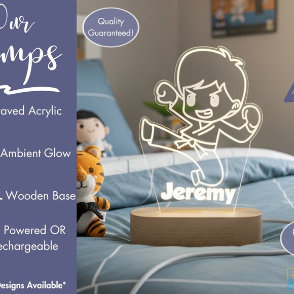 Karate Custom Name Light | Personalized LED Martial Arts Sign | Kids Gift - Picture 3 of 8